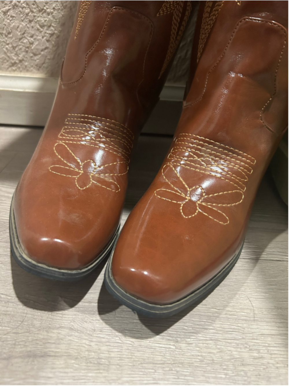Women's Unbranded Brown Over the Knee Boots with Gold Embroidery
